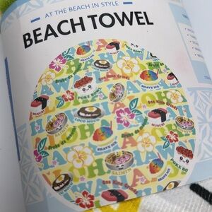 New Hawaii Hawaiian local foods and snacks round beach towel mat 52”